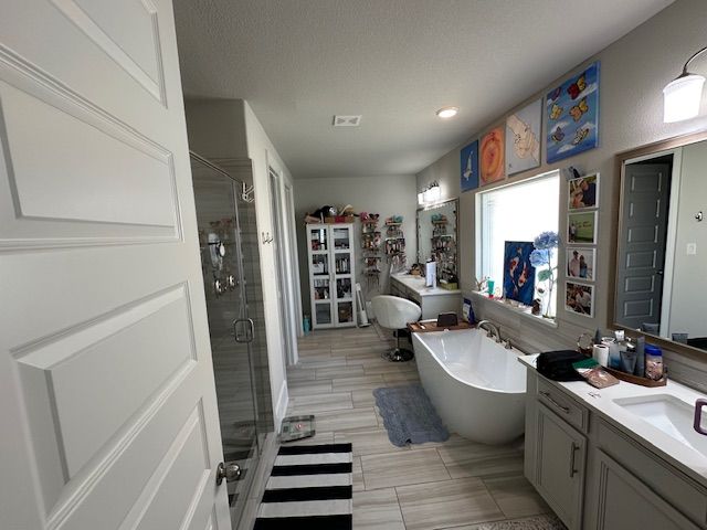 Bathroom, Dual Sink Vanities, Free Standing Baths, Glass Shower, Interior, Recessed Lighting