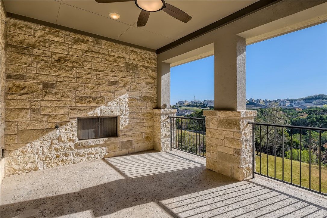 Fireplace, Interior, Recessed Lighting, Stone Walls