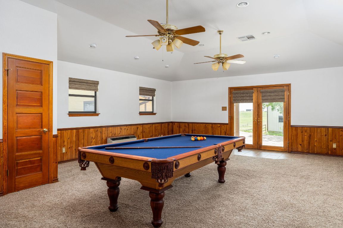 Billiard Table, Game Room, Interior, Recessed Lighting