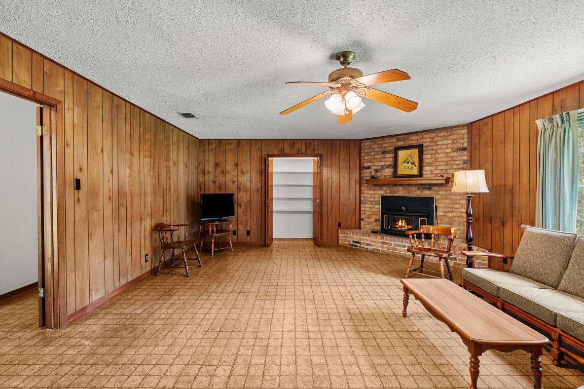 Fireplace, Interior, Stone Walls, Wooden Walls