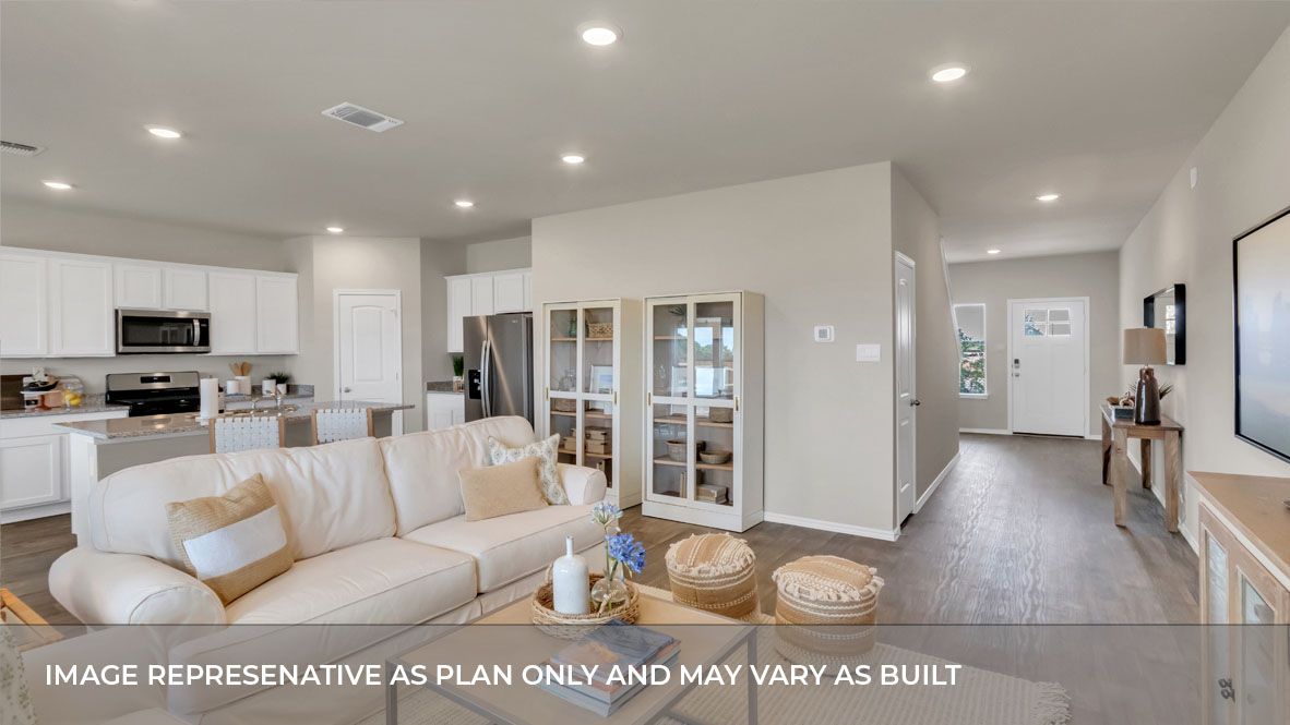Interior, Kitchen, Living room, Recessed Lighting, Stainless Steel Appliances, Wood Texture Flooring