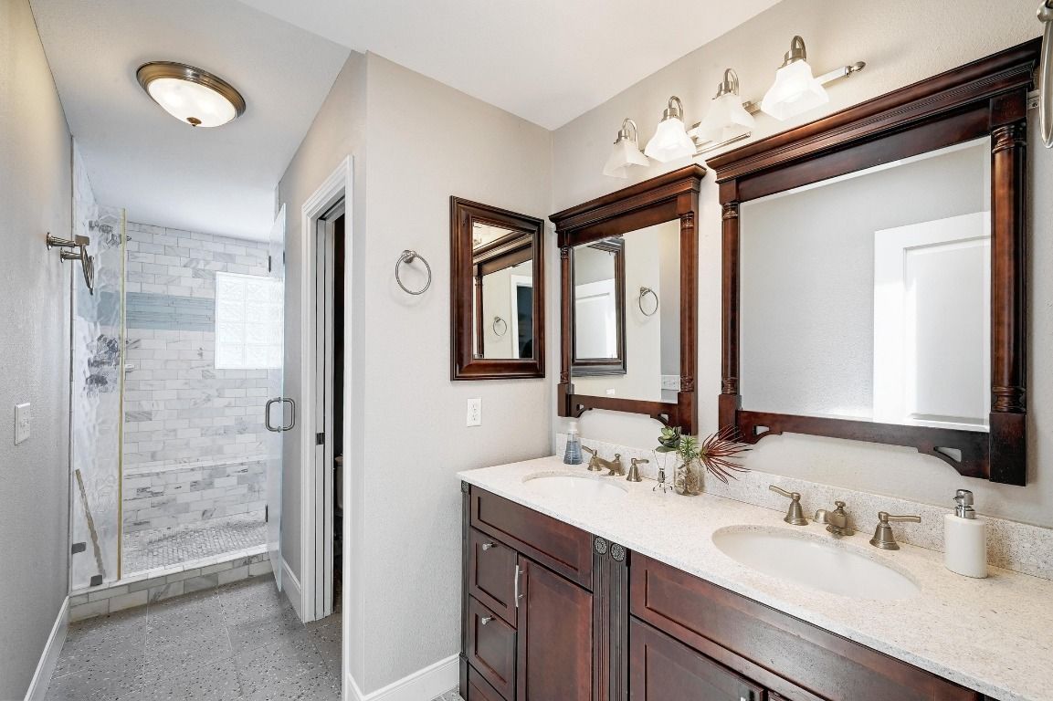 Bathroom, Dual Sink Vanities, Glass Shower, Interior