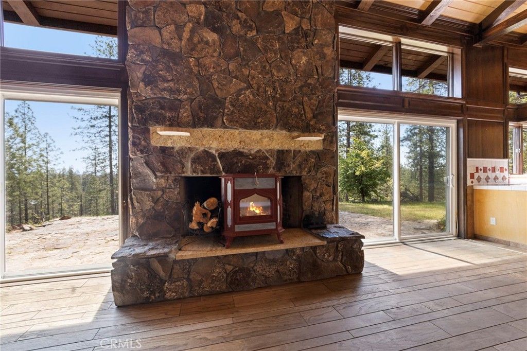 Fireplace, Interior, Stone Walls, Wooden Beams, Wooden Ceilings, Wood Texture Flooring
