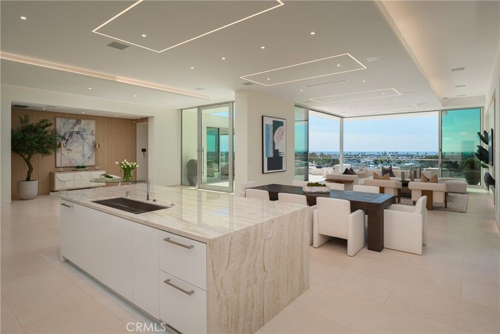 Dining room, Interior, Kitchen, Living room, Recessed Lighting, Water
