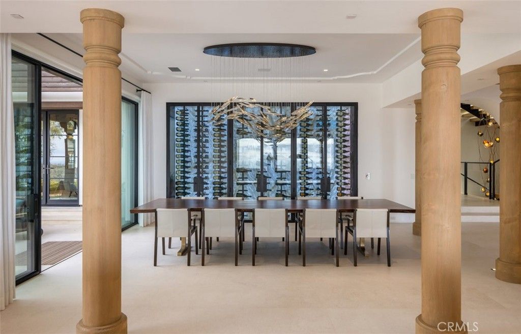 Dining room, Interior, Pendant Lights, Recessed Lighting, Wine Storage