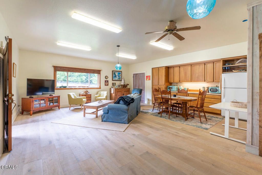 Dining room, Interior, Kitchen, Living room, Pendant Lights, Wood Texture Flooring