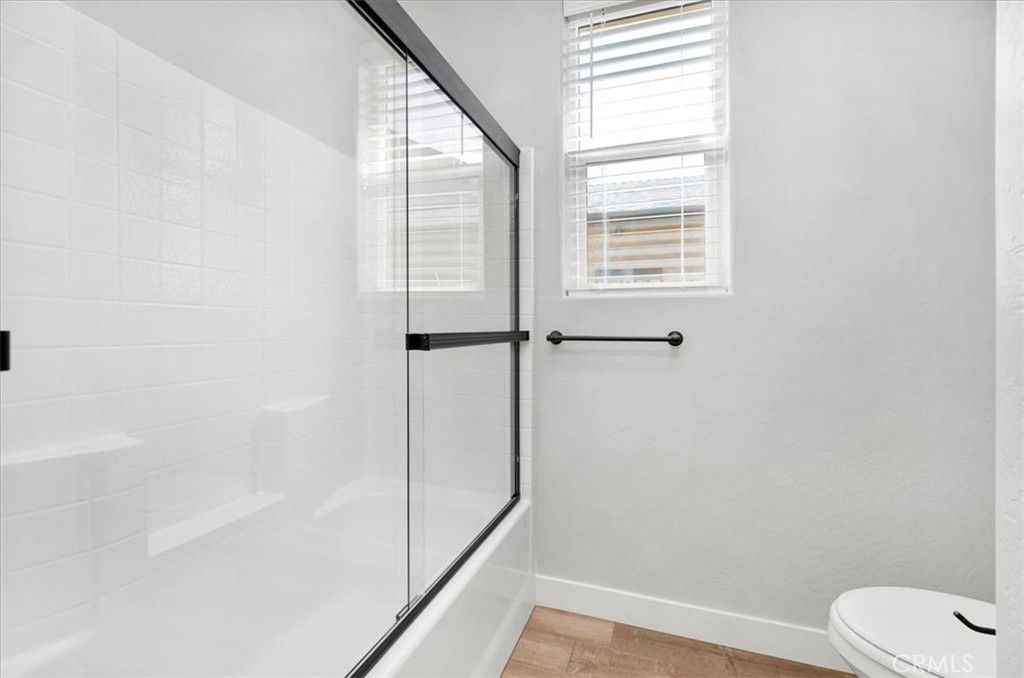 Bathroom, Glass Shower, Interior, Wood Texture Flooring