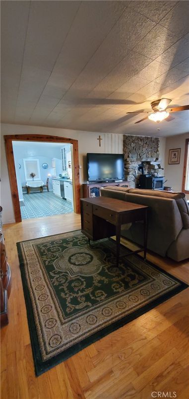 Interior, Stone Walls, Wood Texture Flooring