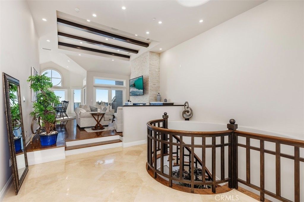 Interior, Living room, Recessed Lighting, Wooden Beams