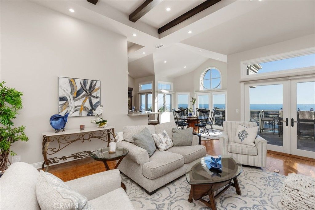 Interior, Living room, Recessed Lighting, Water, Wooden Beams, Wood Texture Flooring