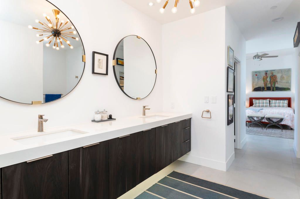 Bathroom, Bedroom, Dual Sink Vanities, Interior, Pendant Lights
