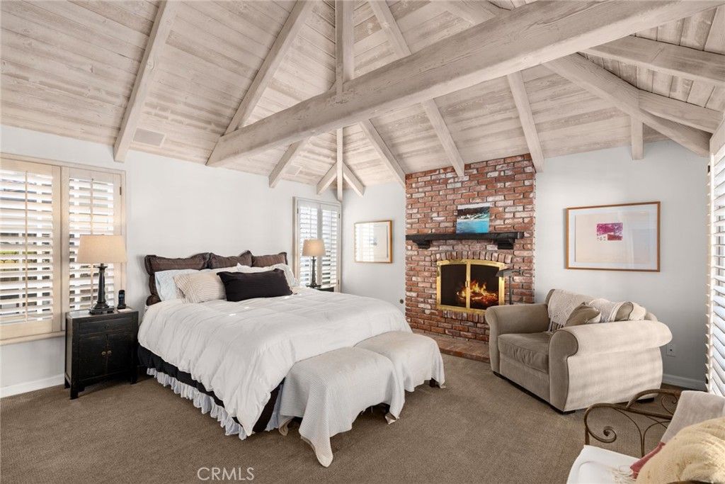 Bedroom, Fireplace, Interior, Stone Walls, Wooden Beams, Wooden Ceilings