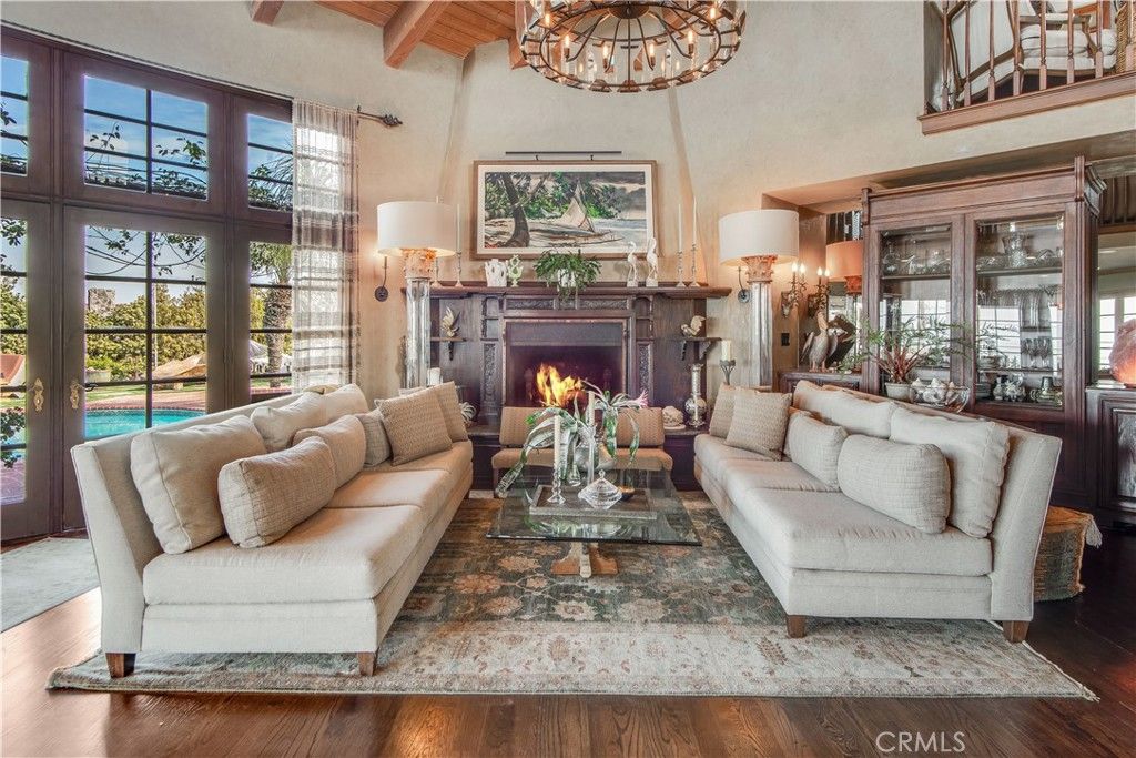 Chandelier, Fireplace, Interior, Living room, Wood Texture Flooring