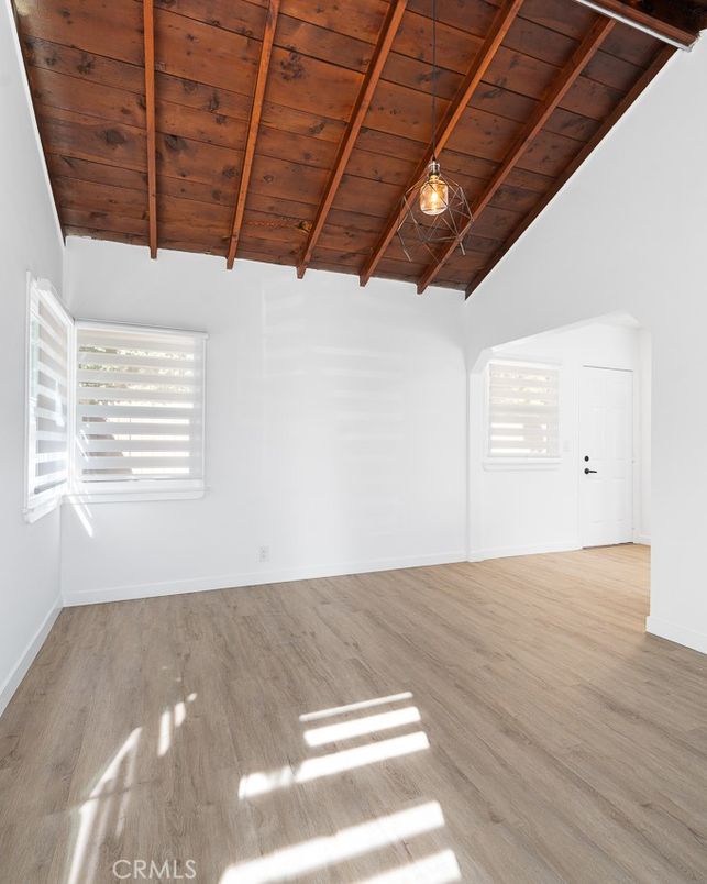 Empty room, Interior, Wooden Beams, Wooden Ceilings, Wood Texture Flooring