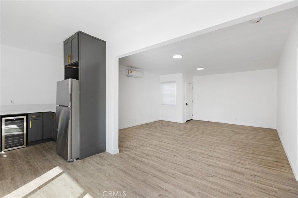 Empty room, Interior, Kitchen, Recessed Lighting, Wood Texture Flooring