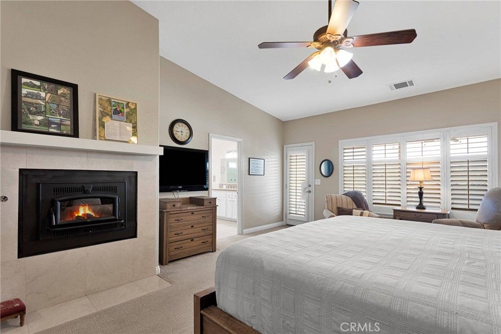 Bedroom, Fireplace, Interior