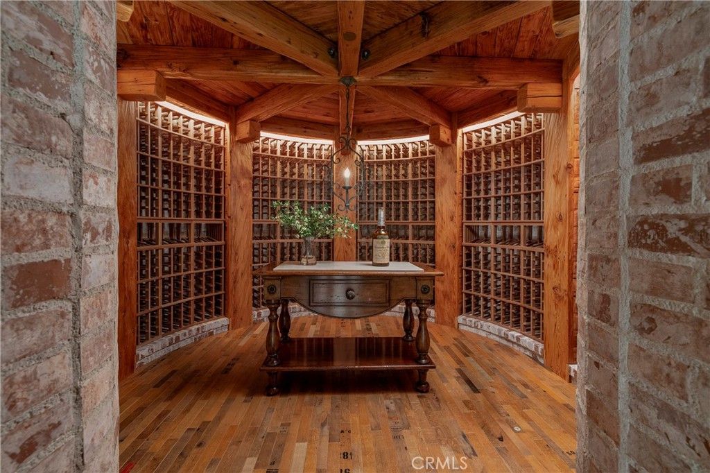 Interior, Pendant Lights, Stone Walls, Wine Storage, Wooden Beams, Wooden Ceilings, Wood Texture Flooring