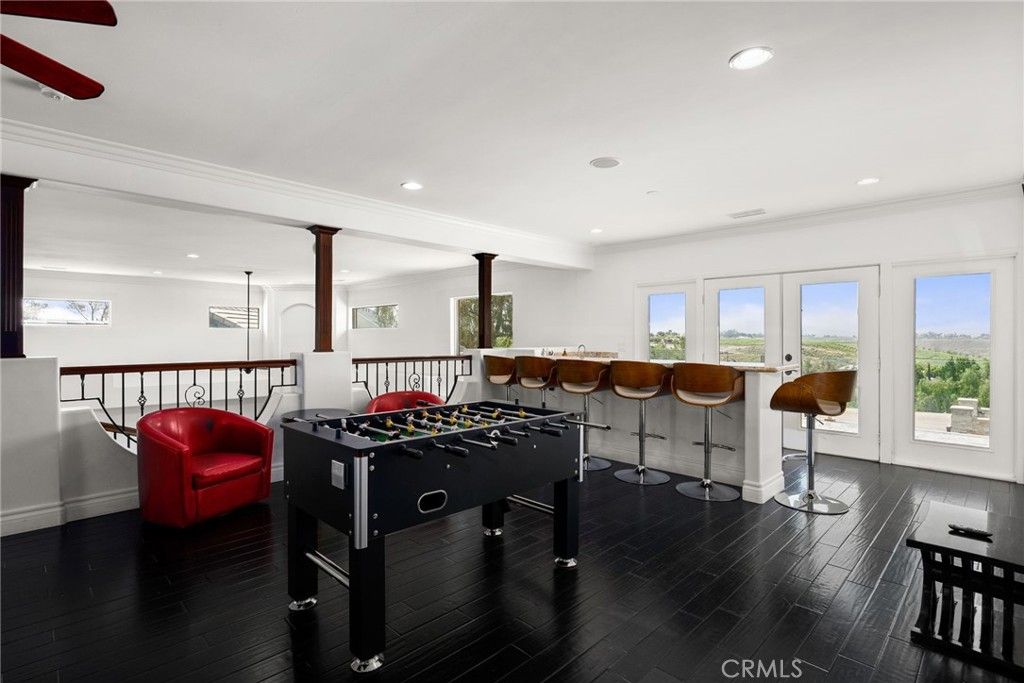 Game Room, Interior, Pendant Lights, Recessed Lighting, Wood Texture Flooring