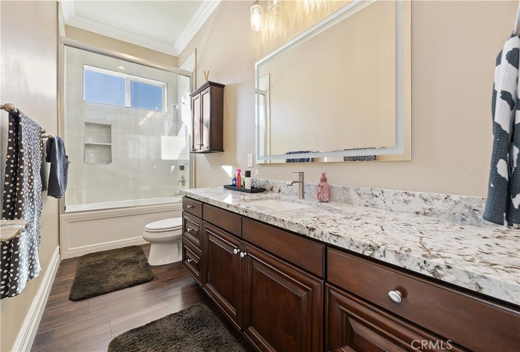 Bathroom, Glass Shower, Interior, Wood Texture Flooring
