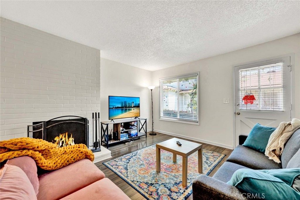 Fireplace, Interior, Living room, Stone Walls, Wood Texture Flooring