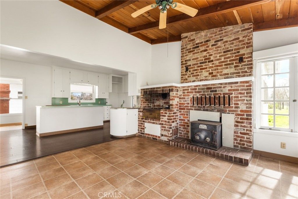 Fireplace, Interior, Kitchen, Stone Walls, Wooden Beams, Wooden Ceilings