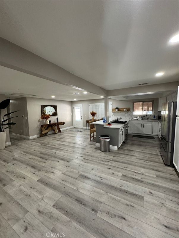Interior, Kitchen, Recessed Lighting, Wood Texture Flooring
