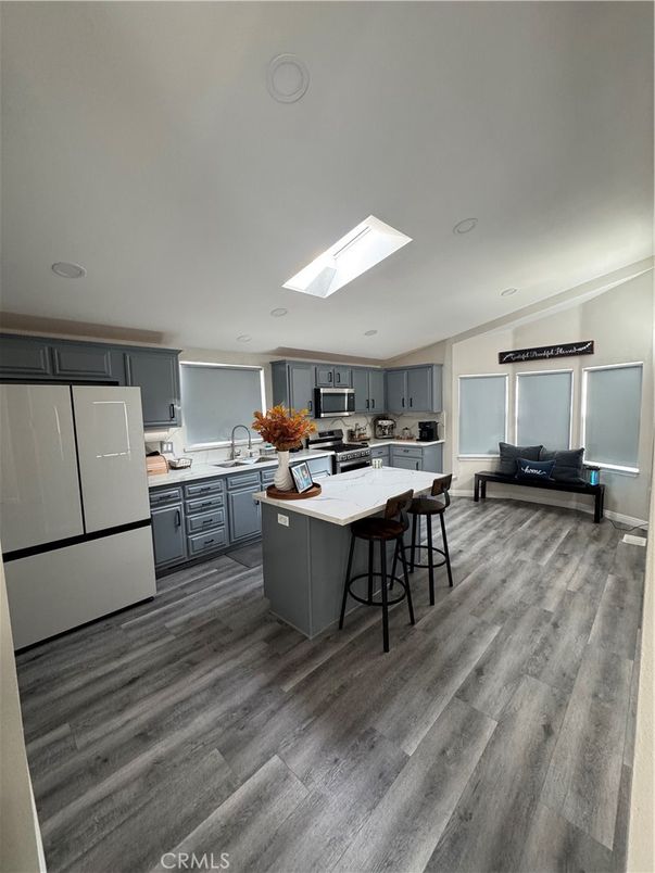 Interior, Kitchen, Recessed Lighting, Wood Texture Flooring