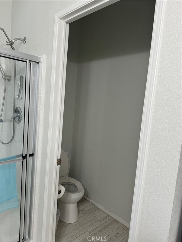 Bathroom, Glass Shower, Interior, Wood Texture Flooring