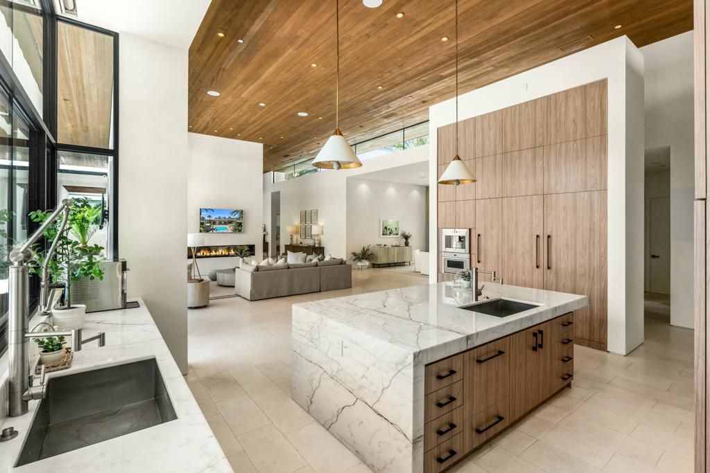 Interior, Kitchen, Living room, Pendant Lights, Recessed Lighting, Wooden Ceilings