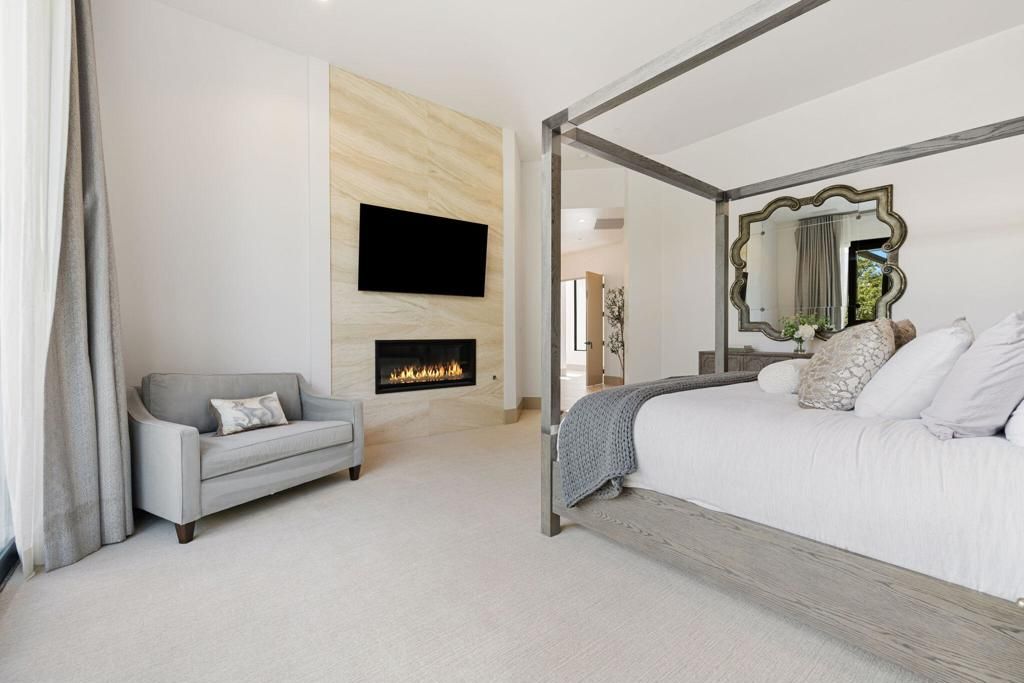 Bedroom, Fireplace, Interior, Recessed Lighting