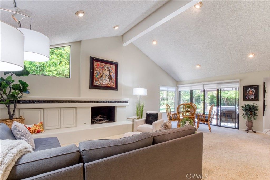 Dining room, Fireplace, Interior, Living room, Recessed Lighting