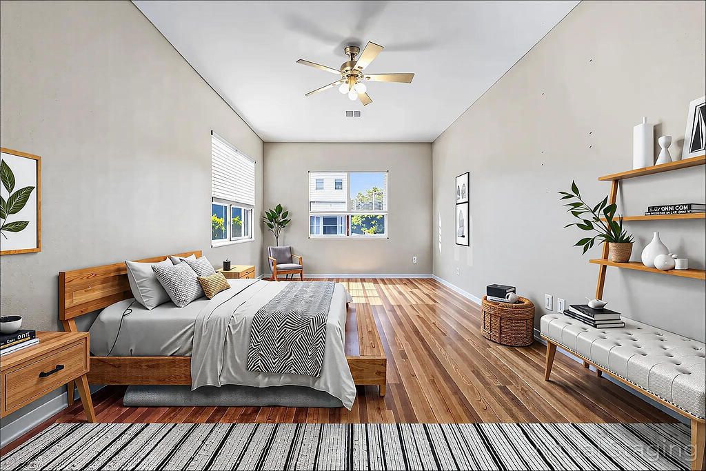 Bedroom, Interior, Wood Texture Flooring