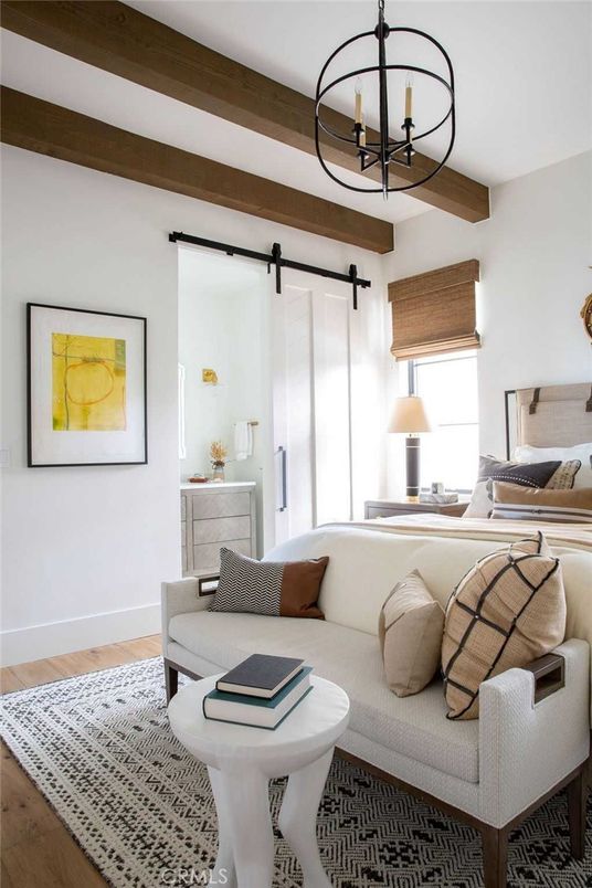 Chandelier, Interior, Living room, Wooden Beams, Wood Texture Flooring