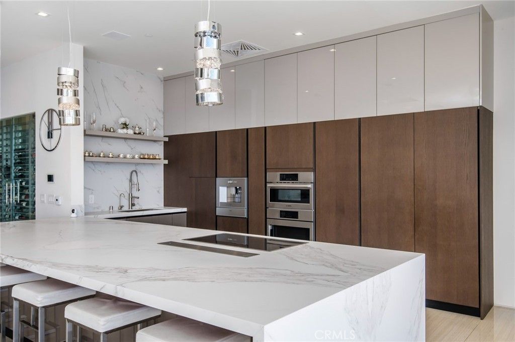 Interior, Kitchen, Marble Walls, Recessed Lighting