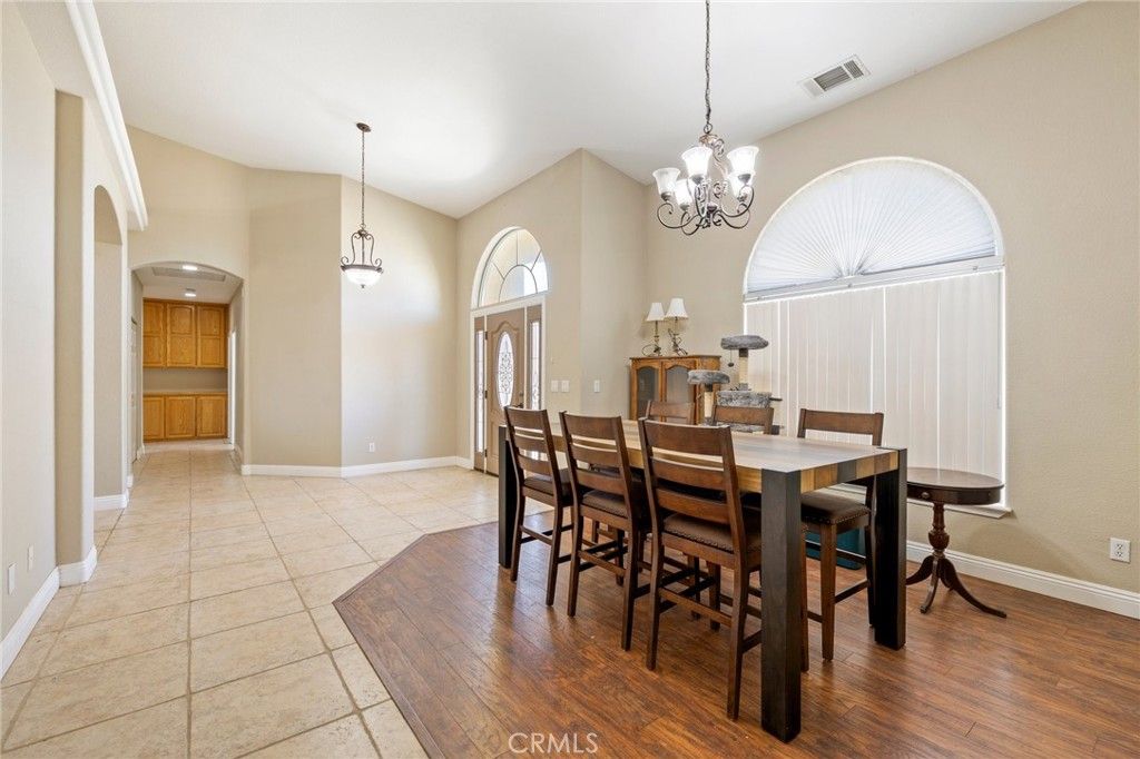Chandelier, Dining room, Interior, Pendant Lights, Recessed Lighting, Wood Texture Flooring