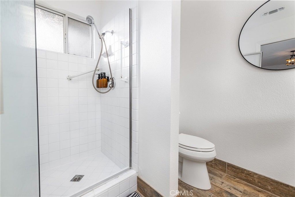 Bathroom, Glass Shower, Interior, Wood Texture Flooring