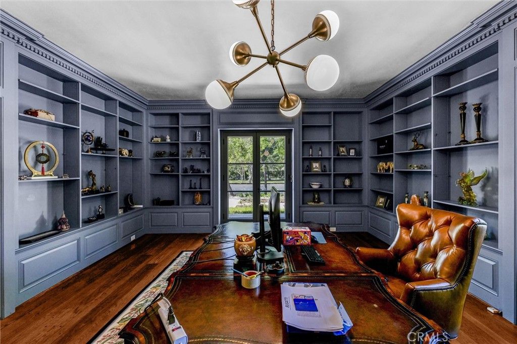 Home Office, Interior, Pendant Lights, Wood Texture Flooring