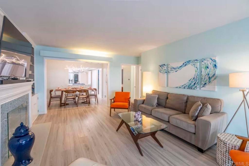 Dining room, Fireplace, Interior, Living room, Wood Texture Flooring
