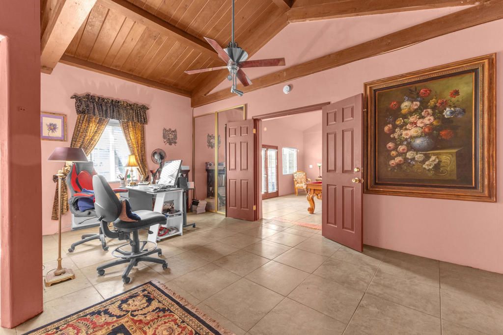 Home Office, Interior, Recessed Lighting, Wooden Beams, Wooden Ceilings