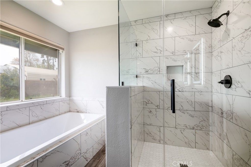Bathroom, Glass Shower, Interior, Marble Walls, Recessed Lighting