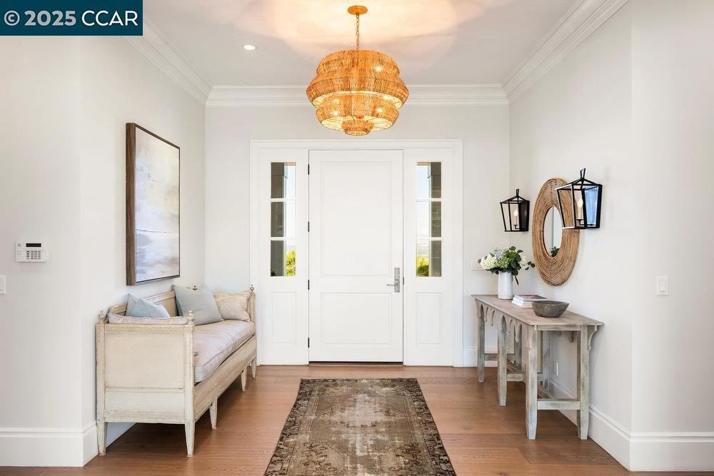 Chandelier, Interior, Recessed Lighting, Wood Texture Flooring