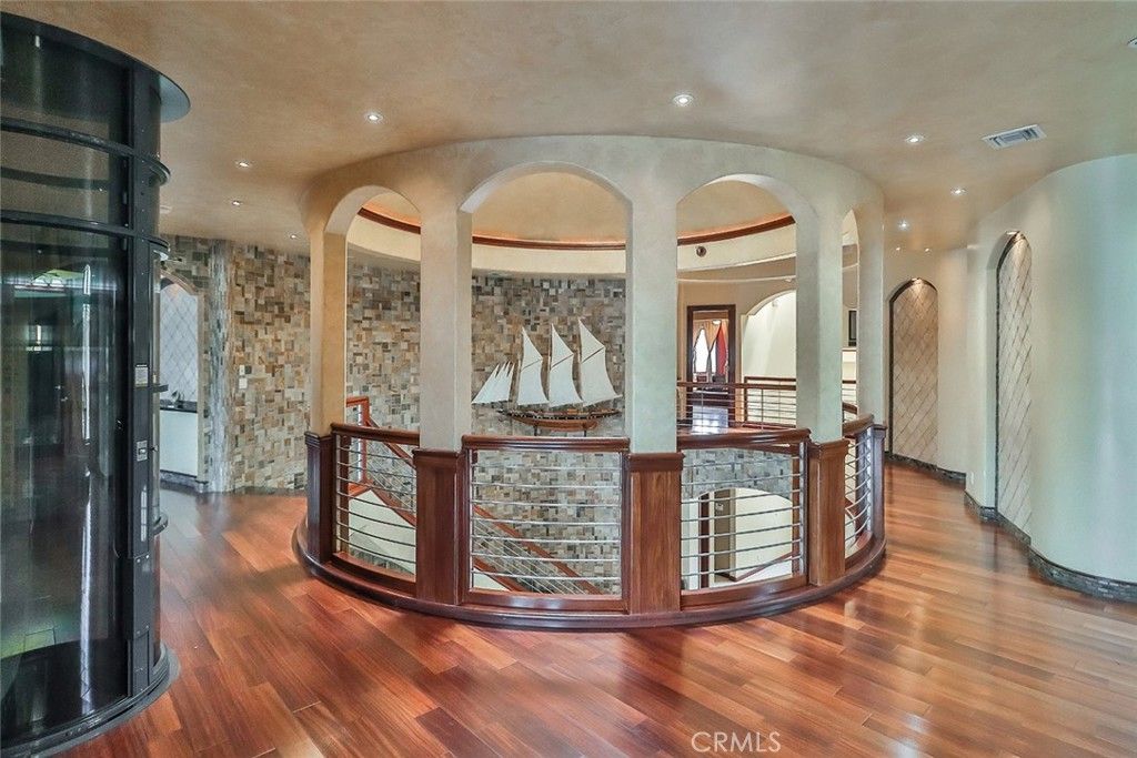 Interior, Recessed Lighting, Stone Walls, Wood Texture Flooring