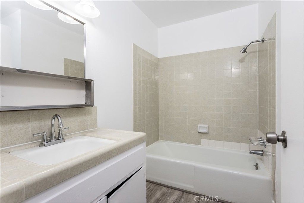 Bathroom, Interior, Tile Countertops, Wood Texture Flooring