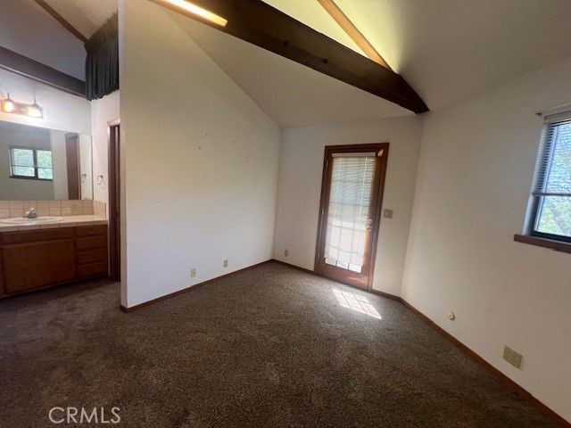 Bathroom, Empty room, Interior, Tile Countertops, Wooden Beams