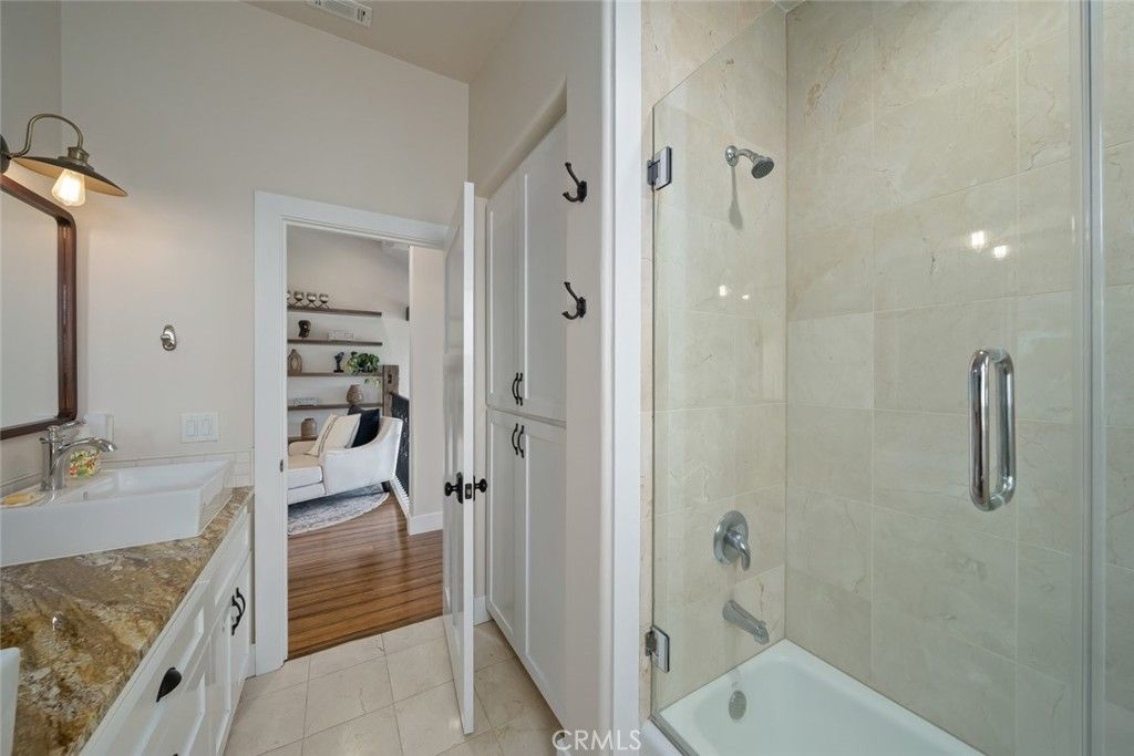 Bathroom, Bedroom, Glass Shower, Interior, Wood Texture Flooring