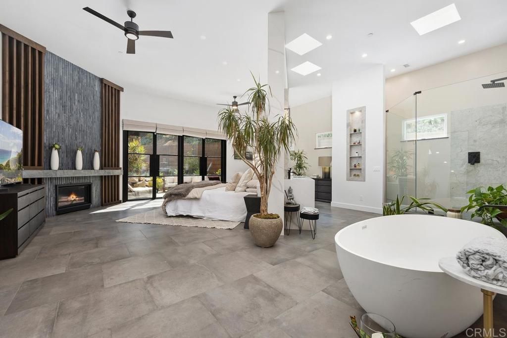 Bathroom, Bedroom, Fireplace, Free Standing Baths, Glass Shower, Interior, Recessed Lighting