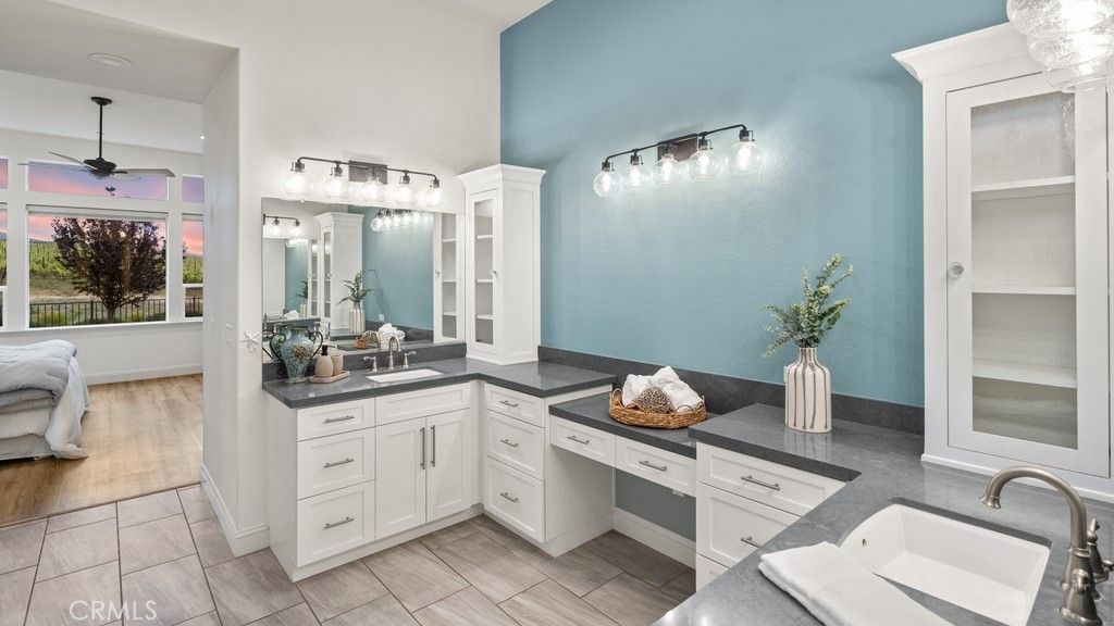 Bathroom, Dual Sink Vanities, Interior, Wood Texture Flooring