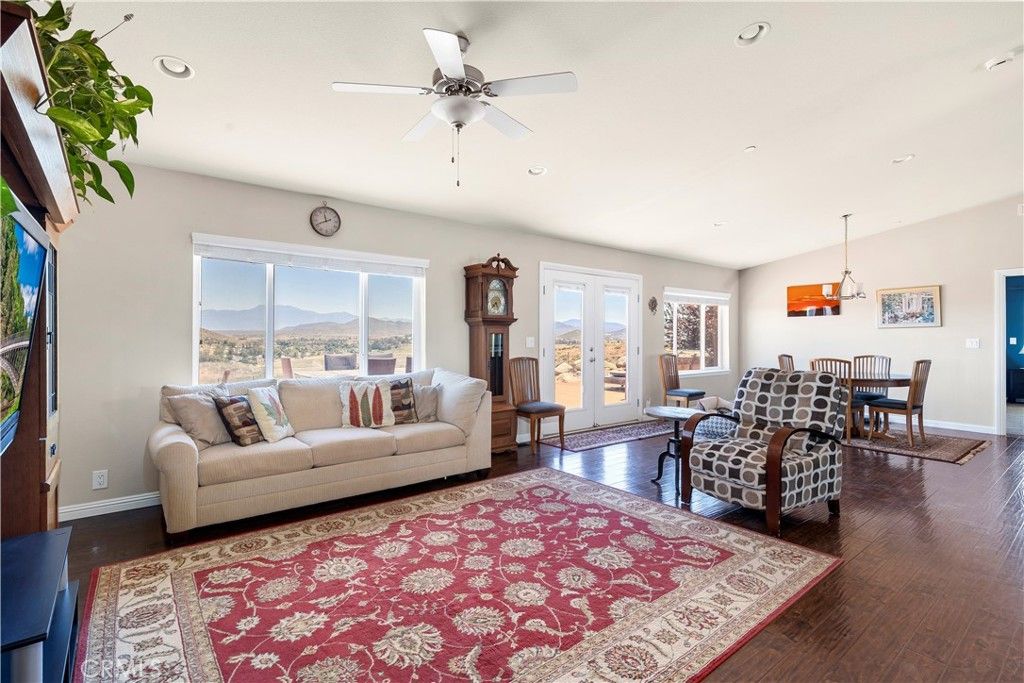 Dining room, Interior, Living room, Pendant Lights, Recessed Lighting, Wood Texture Flooring