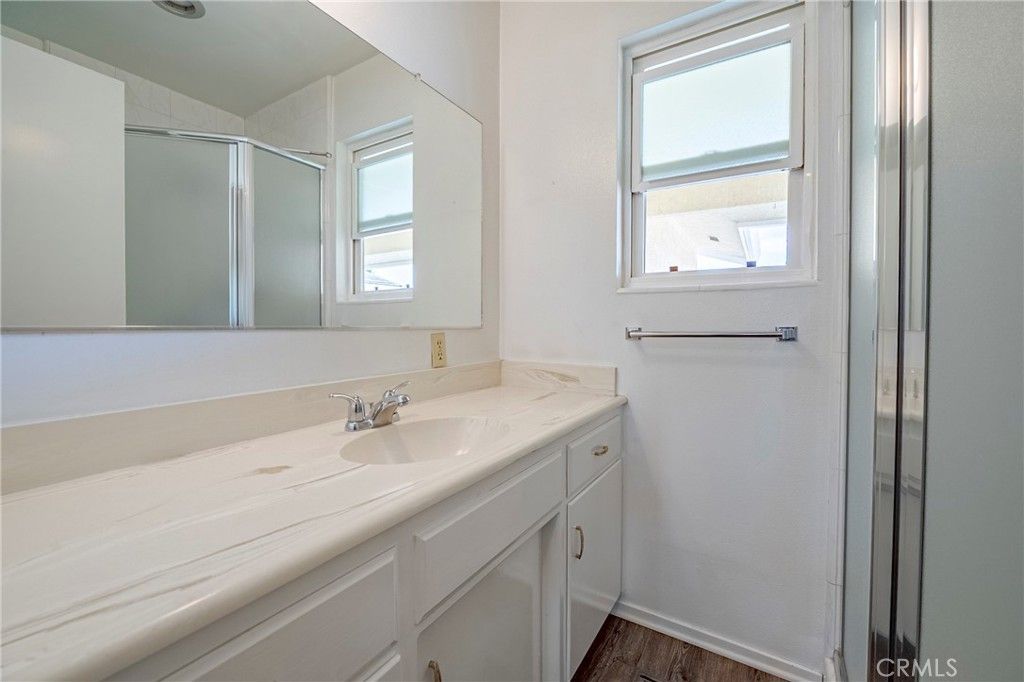 Bathroom, Glass Shower, Interior, Wood Texture Flooring