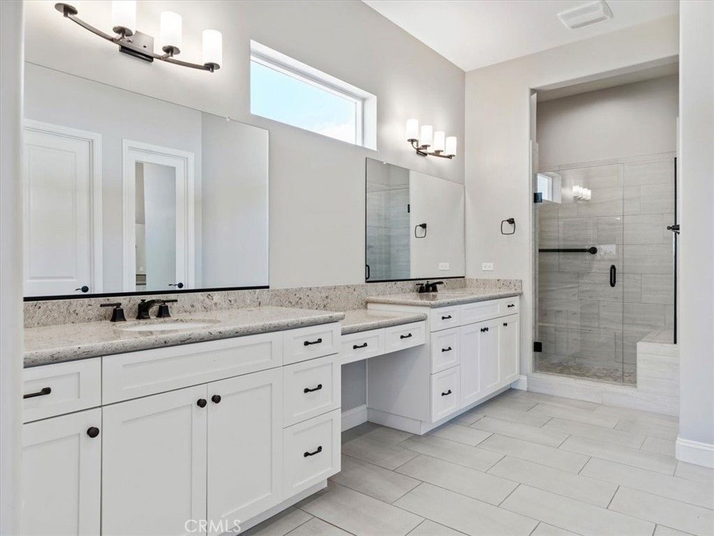 Bathroom, Dual Sink Vanities, Glass Shower, Interior